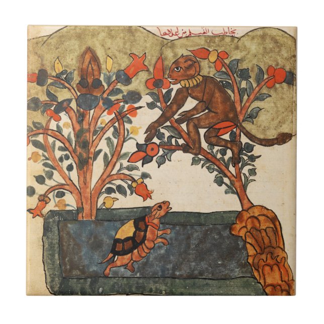Carreau Renaissance indienne de l'arbre du singe (Devant)