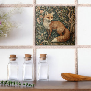 Carreau Renard dans un conte de fées Forêt de bois Vintage