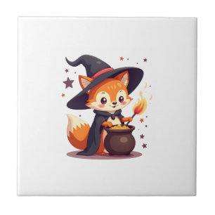 Carreau Renard de sorcière mignon � T-shirt d'animal magiq