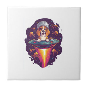Carreau Rencontre de chien Beagle intergalactique