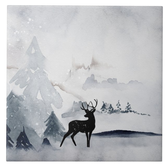Carreau Rennes dans l'Aquarelle gris sauvage Noël (Devant)