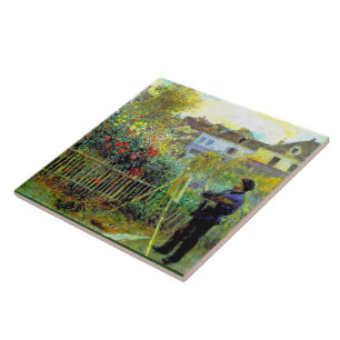Carreau Renoir - Monet peignant dans son jardin