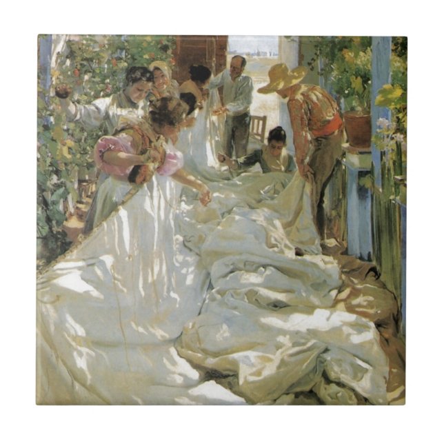 Carreau Réparant la voile - Joaquín Sorolla y Bastida (Devant)