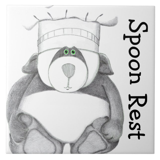 Carreau Repos de cuillère de trépied d'ours panda (Devant)