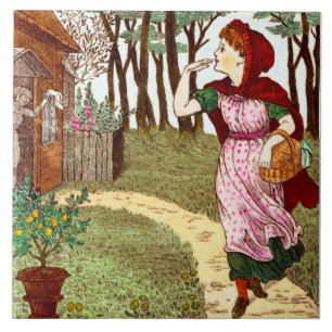 Carreau Repro 1870s Hood à manches rouges de Wedgwood Coul