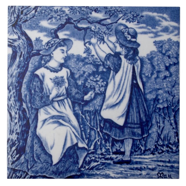 Carreau Repro Antique Wedgwood Calendrier du mois de mai (Devant)