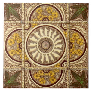 Carreau Répro c.1885 Malkin Sunflower Eastlake Esthétique