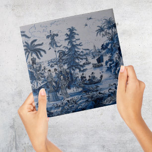 Carreau Repro Chinoiserie Delft Carrelage bleu et blanc