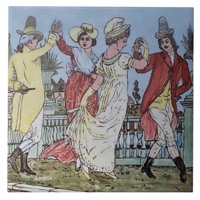 Carreau Repro coloré c.1900 Walter Crane Nursery Rhyme (Devant)