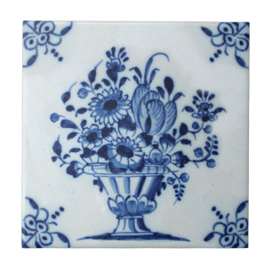 Carreau Repro de l'arrangement floral Delft néerlandais d