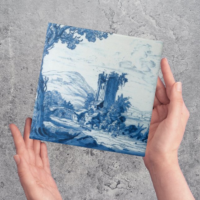 Carreau Repro Delft Bleu et Carrelage blanc (vintage blue and white Delft tiles )