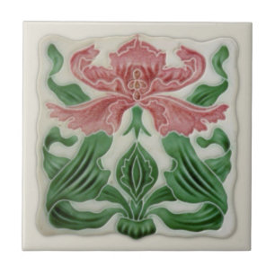 Carreau Repro English Art nouveau H.A.Ollivant Tuile c.190