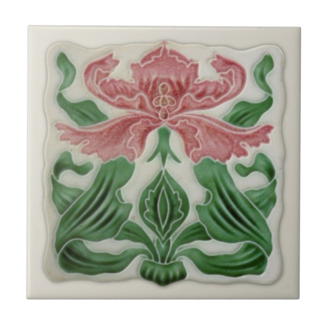 Carreau Repro English Art nouveau H.A.Ollivant Tuile c.190 (Devant)