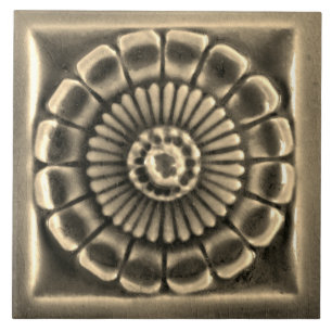 Carreau Repro Espagnol AzulejosFaux relief Gris Floral Car