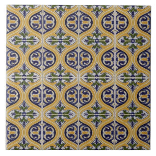 Carreau Repro Espagnol Géométrique Azulejos Bleu Carrelage