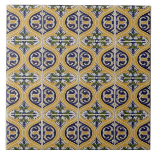 Carreau Repro Espagnol Géométrique Azulejos Bleu Carrelage