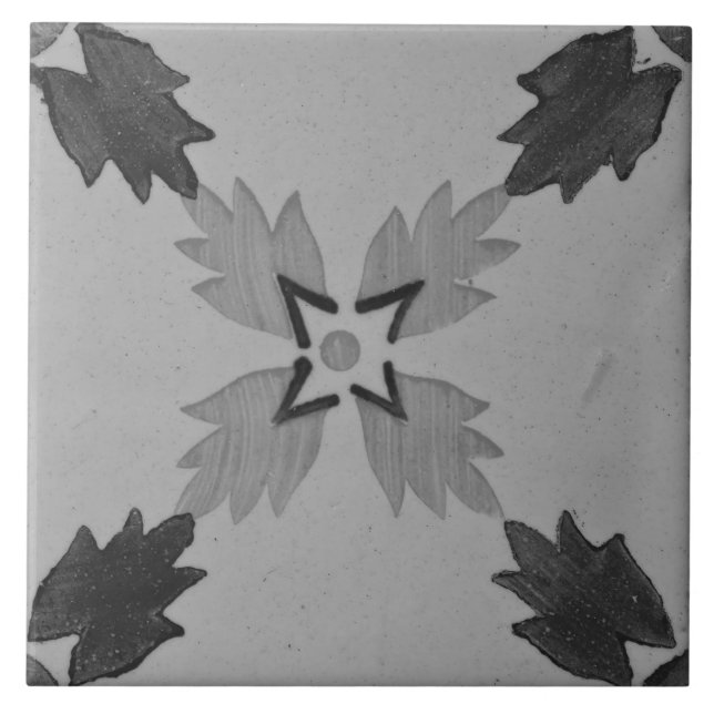 Carreau Repro Espagnol Géométrique Azulejos Gris Floral (Devant)