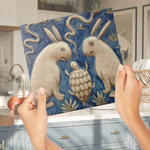 Carreau Repro Espagnol Rabin Tortue bleu Carrelage