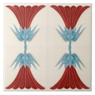 Carreau Repro German Art Nouveau Jugendstil Tile de fleurs
