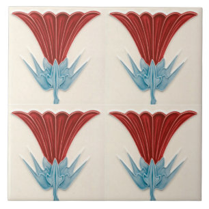Carreau Repro German Art Nouveau Jugendstil Tile de fleurs