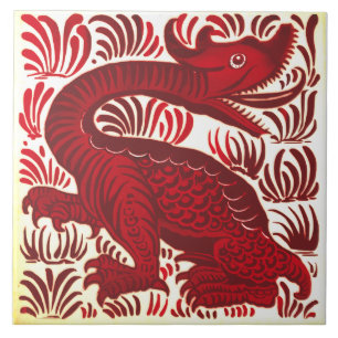 Carreau Repro Lewis Carrol De Morgan Red Jabberwacky