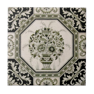 Carreau Repro Minton Photographie florale d'esthétique noi
