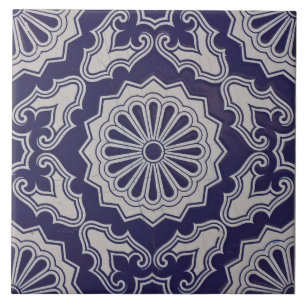 Carreau Repro Portugais bleu géométrique Azulejos Floral