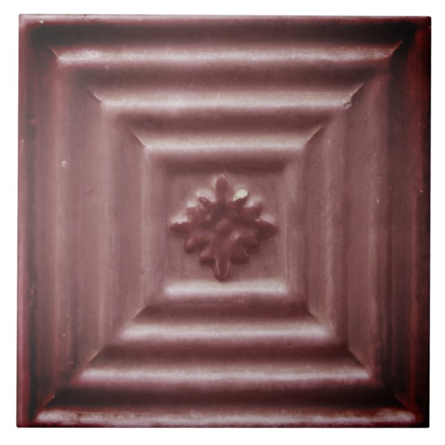 Carreau Repro Portugais Faux Relief Brown Carrelage Floral (Devant)
