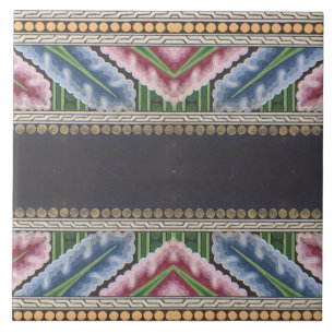 Carreau Repro Vintage géométrique coloré Grecian Floral