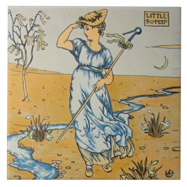 Carreau Repro Walter Crane Bo Peep Nursery Rhyme (Devant)