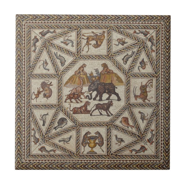 Carreau Reproduction antique de tuile de dessous de verre (Devant)