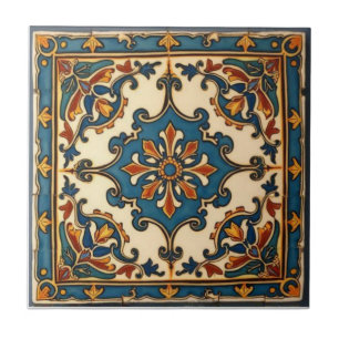 Carreau Reproduction colorée Iznik persan turc peinte à la