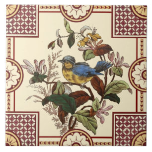 Carreau Reproduction Oiseaux et fleurs esthétiques victor