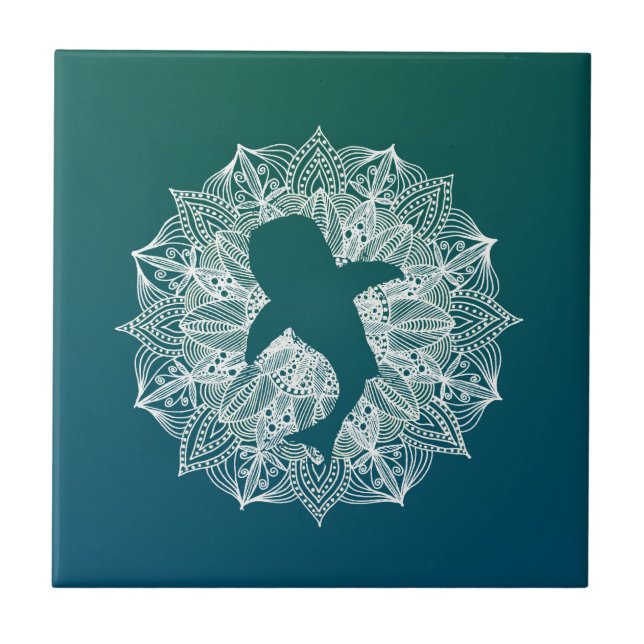 Carreau Requin Turquoise du Cercle de Mandala (Devant)