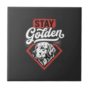 Carreau Restez Golden Golden Retriever Rétro Chien