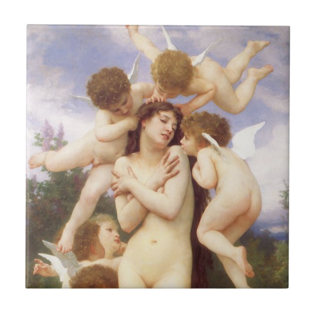 Carreau Retour du printemps (Le Printemps) par Bouguereau (Devant)