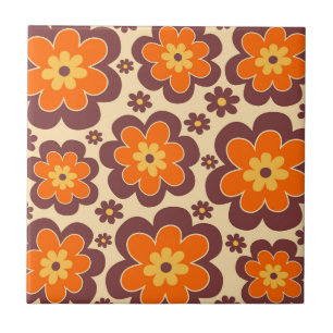 Carreau Retro 1960s Style Floral