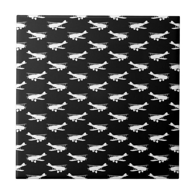 Carreau Retro Airplane Design Antique Plane Art Aviation (Devant)