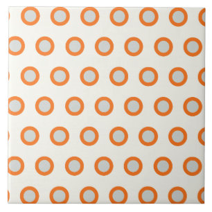 Carreau Rétro conception de point orange de cercle