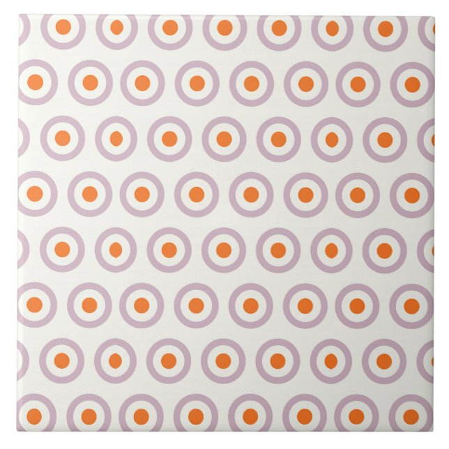 Carreau Rétro conception de point pourpre et orange de (Devant)