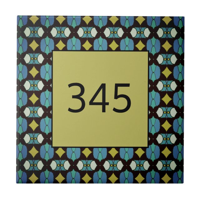 Carreau Retro Halo numéro de maison Personnaliser Carrelag (Devant)