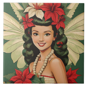 Carreau Retro les années 50 Tropical Christmas Princesse