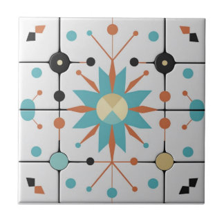Carreau Retro Mid Century Atomic Geometric Pattern