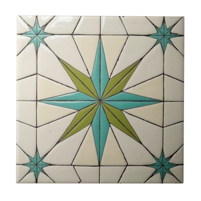 Carreau Retro Mid Century Modern Atomic Geometric Pattern (Devant)