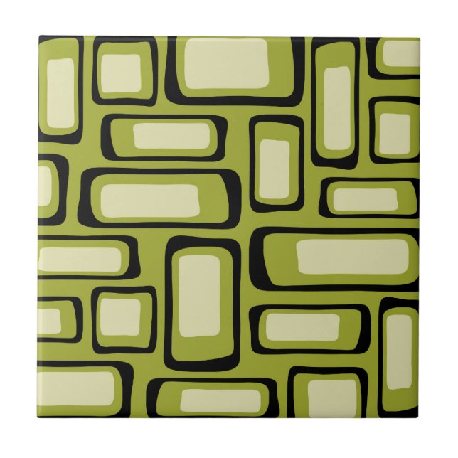 Carreau Retro Mid-Century Moderne Abstrait (Devant)