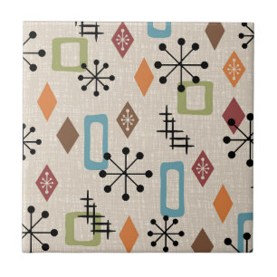 Carreau Retro Mid-Century moderne Atomique Abstrait Motif