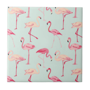 Carreau Rétro motif de Flamant rose