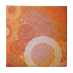 Carreau Rétro motif orange fané brûlé
