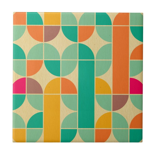 Carreau Retro multi couleur tendance 70's motif funky fun (Devant)