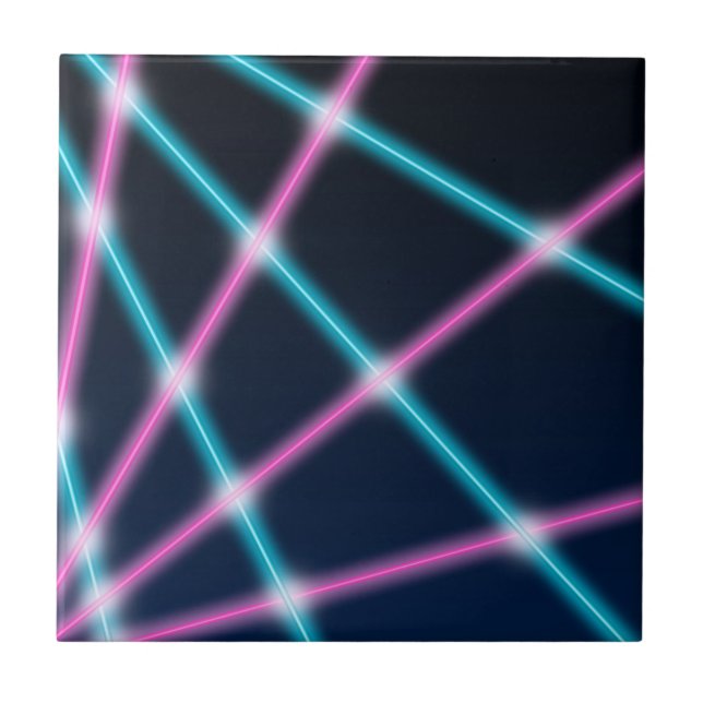 Carreau Rétro néon de la lumière laser 80s d'arrière - (Devant)